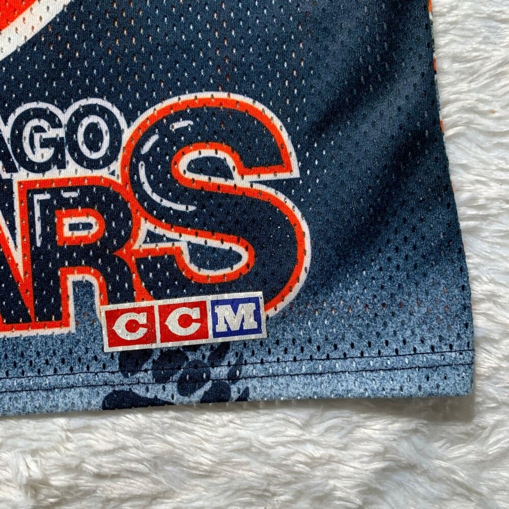 Vintage 1990s Chicago Bears NFL All Over Print Mesh Jersey CCM Size XL - Picture 4 of 9